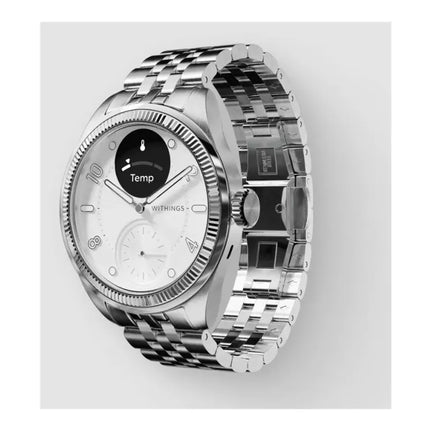 Withings Scanwatch Nova Brilliant - watch with ECG, heart rate, SPO2 and temperature measurement, as well as physical activity and sleep measurement (39 mm, titanium grey)