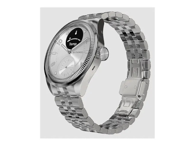 Withings Scanwatch Nova Brilliant - watch with ECG, heart rate, SPO2 and temperature measurement, as well as physical activity and sleep measurement (39 mm, titanium grey)