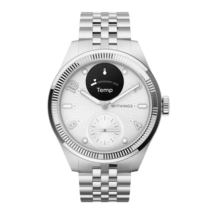 Withings Scanwatch Nova Brilliant - watch with ECG, heart rate, SPO2 and temperature measurement, as well as physical activity and sleep measurement (39 mm, titanium grey)