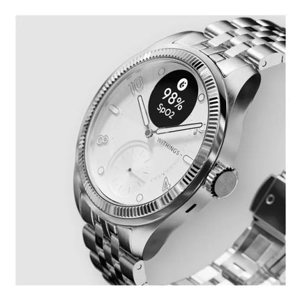 Withings Scanwatch Nova Brilliant - watch with ECG, heart rate, SPO2 and temperature measurement, as well as physical activity and sleep measurement (39 mm, titanium grey)