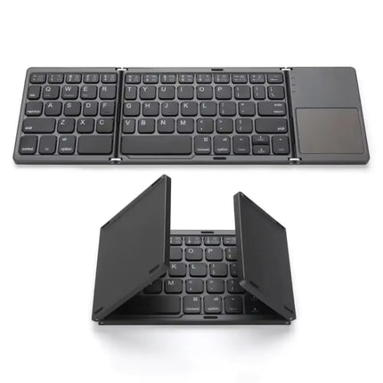 CE FCC RoHs Rechargeable Bluetooth Folding Keyboard with Touchpad Portable Slim Wireless Foldable Keyboard for Laptop Tablet