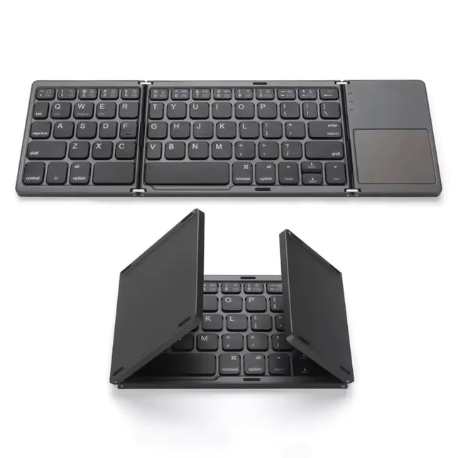 CE FCC RoHs Rechargeable Bluetooth Folding Keyboard with Touchpad Portable Slim Wireless Foldable Keyboard for Laptop Tablet