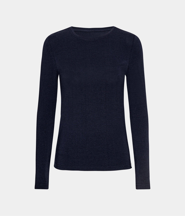 Navy langærmet bambus T-shirt