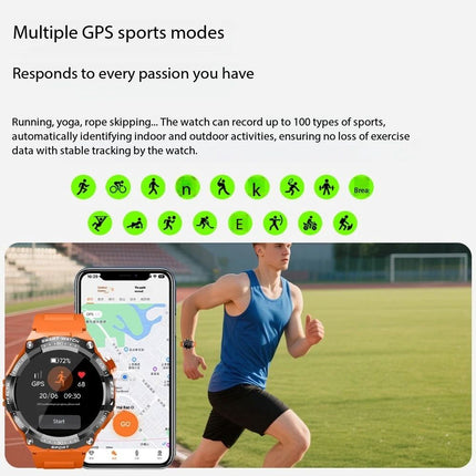 GPS Offline Voice Outdoor Flashlight Health Monitoring Activity Tracker Smart Watch AMOLED Display 11-30 Days Battery Life IPX8
