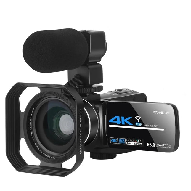 AF2 5600PX 18X Zoom 4K Digital Video Camera with Hood Microphone Wide-Angle Lens and SD Card New Design Photography Cameras
