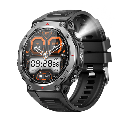 KT85 Smartwatch AMOLED Screen 5ATM Waterproof Certificated BT Call Strong Flashlight Long Battery Sport Outdoor Smart Watch