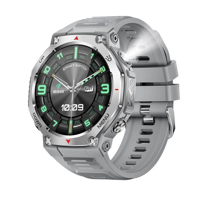 KT85 Smartwatch AMOLED Screen 5ATM Waterproof Certificated BT Call Strong Flashlight Long Battery Sport Outdoor Smart Watch