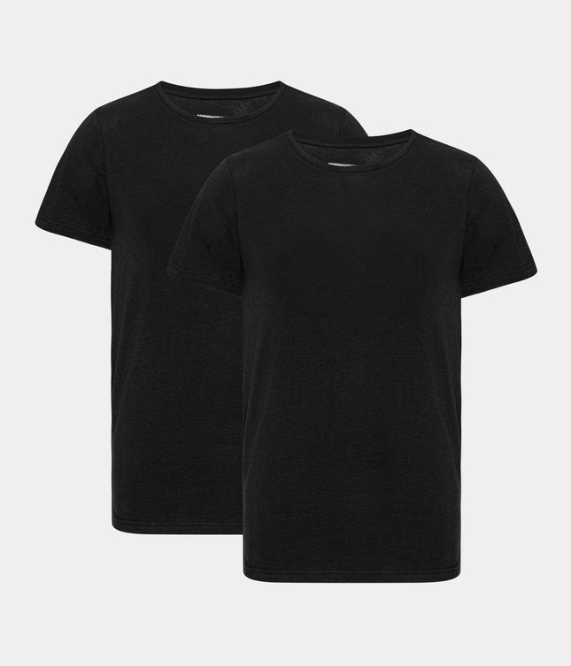 2 stk Sorte slim fit crew neck bambus T-shirts