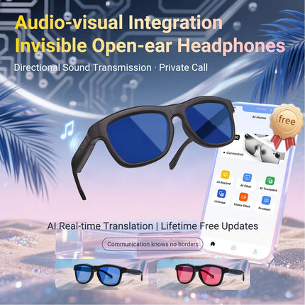 GV90 Smart Dimming Color-Changing Glasses Automatic Color-Changing Lenses Fashionable Outdoor UV400 Protection for Bluetooth
