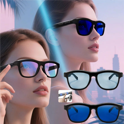 GV90 Smart Dimming Color-Changing Glasses Automatic Color-Changing Lenses Fashionable Outdoor UV400 Protection for Bluetooth