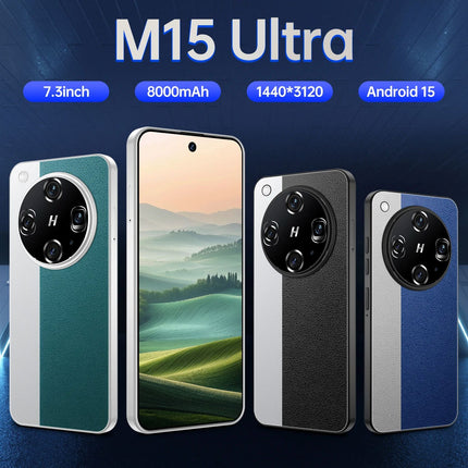 Unlocked Dual Card M15 Ultra 5G Smartphone 16GB+1TB Android 15 Mobile Phones 7.3inch HD Screen 100W Quick Charge Spanish